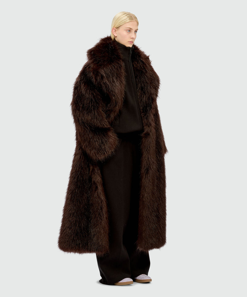 Long brown faux fur coat 30 Women 