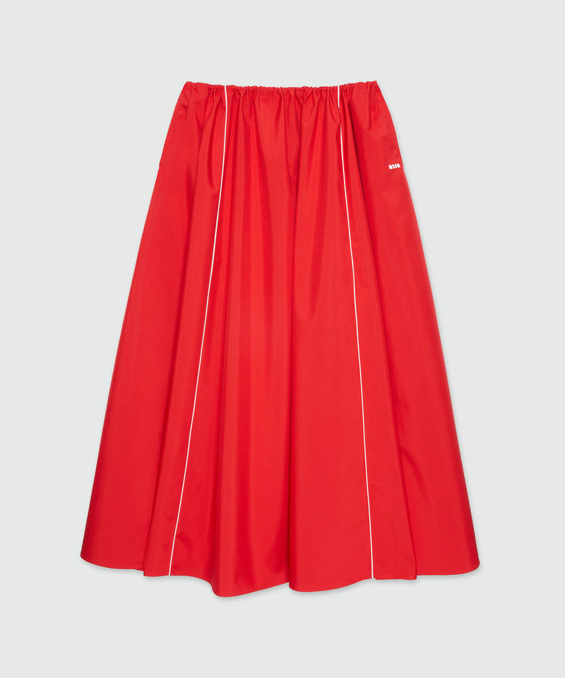 Long red nylon skirt with contrasting piping 18 Women 