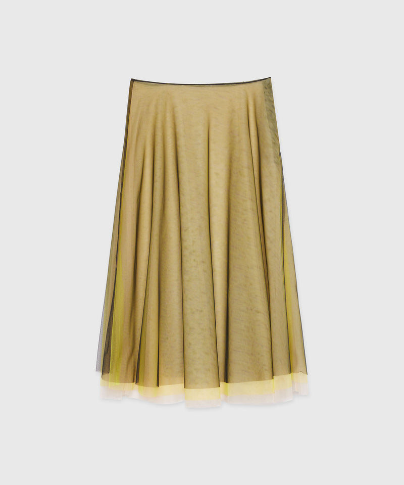 Black tulle midi skirt with chromatic layering 99 Women 