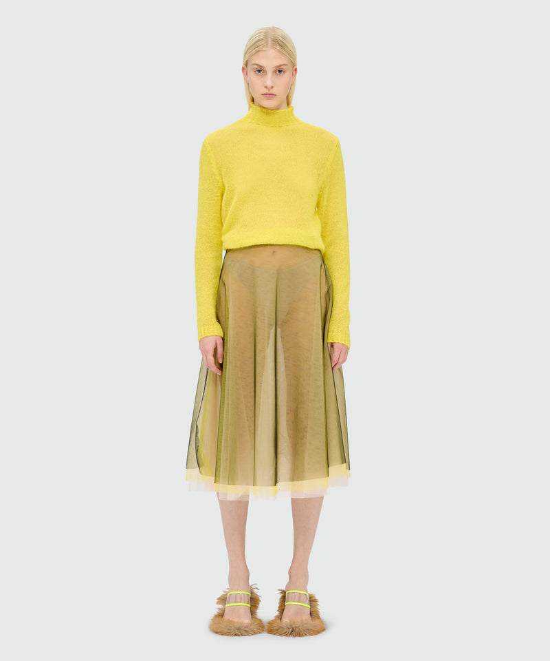 Black tulle midi skirt with chromatic layering 99 Women 