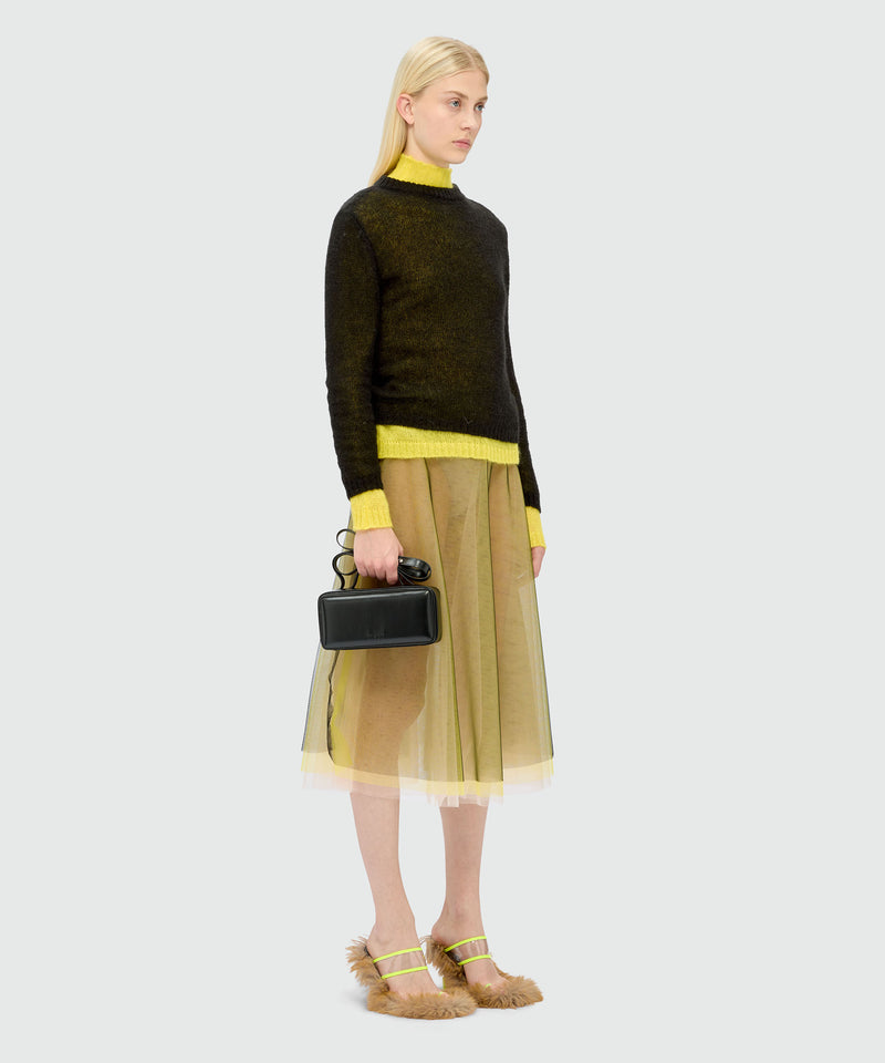 Black tulle midi skirt with chromatic layering 99 Women 