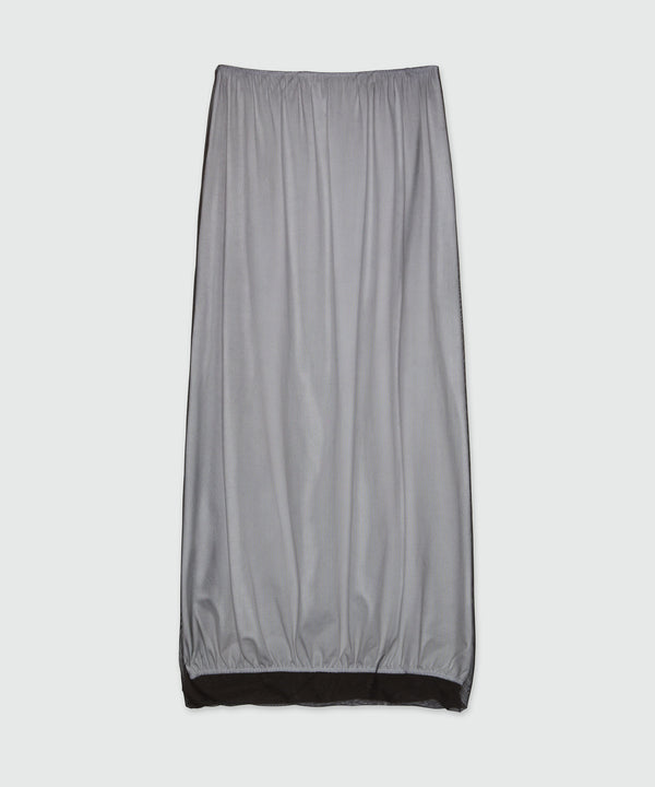 Long white skirt in double tulle