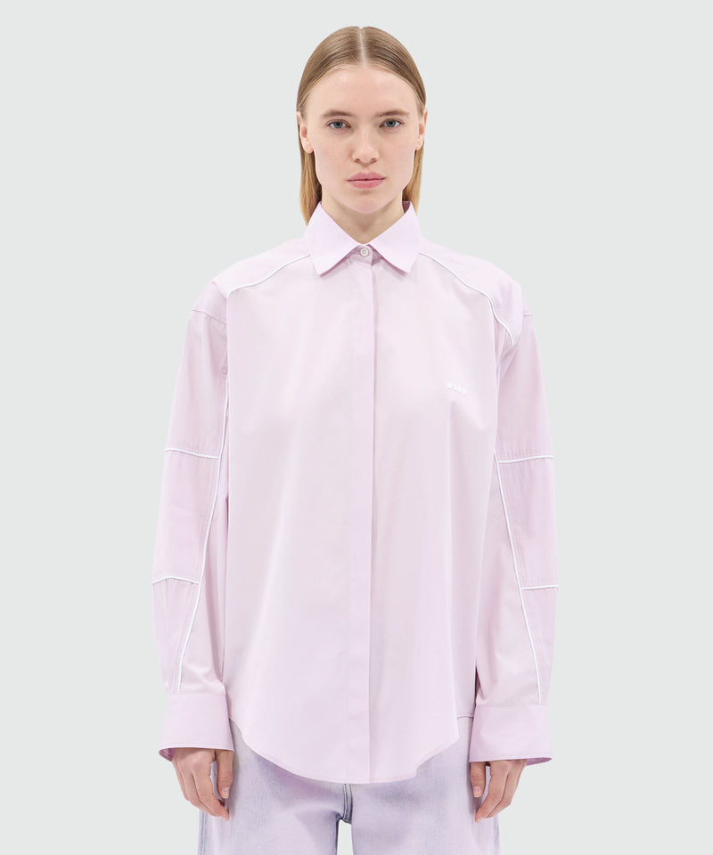Pink poplin shirt with contrasting piping 12 Women 