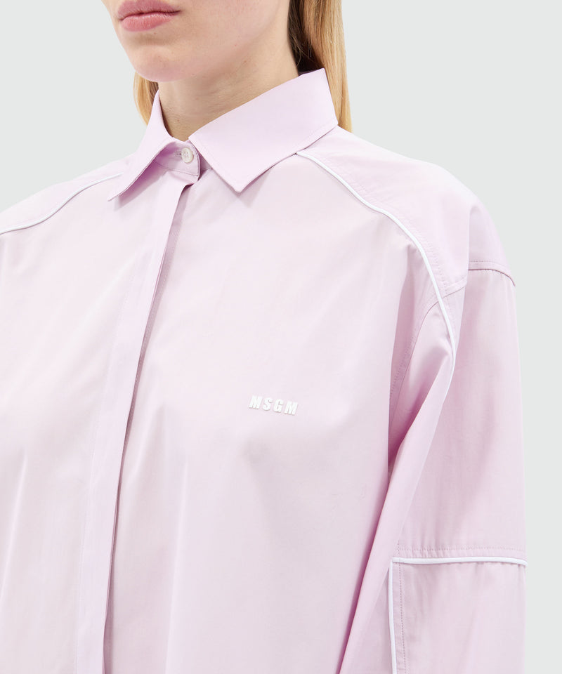 Pink poplin shirt with contrasting piping 12 Women 