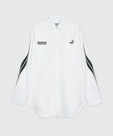 White poplin shirt with MSGM Race graphic