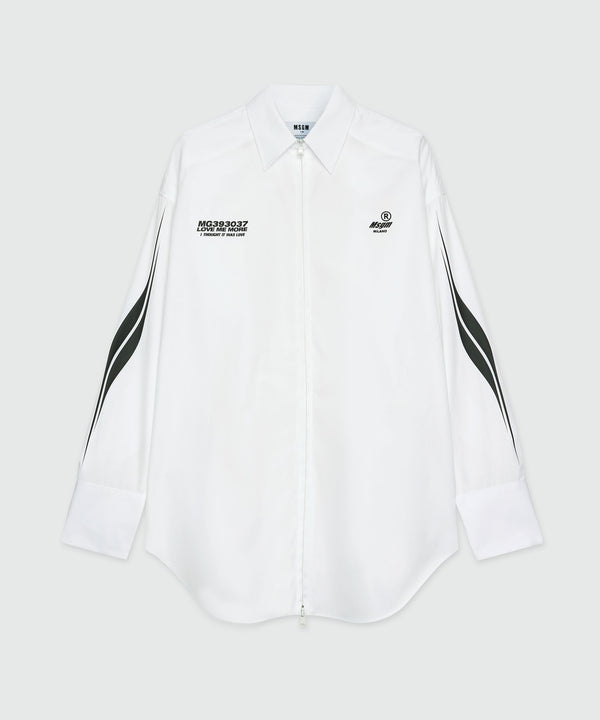 White poplin shirt with MSGM Race graphic