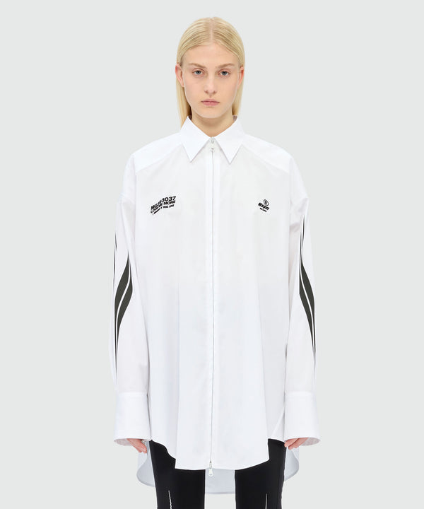 White poplin shirt with MSGM Race graphic