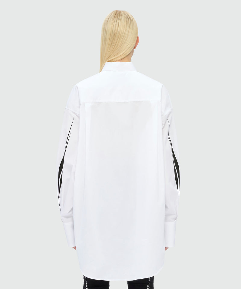 White poplin shirt with MSGM Race graphic 1 Women 