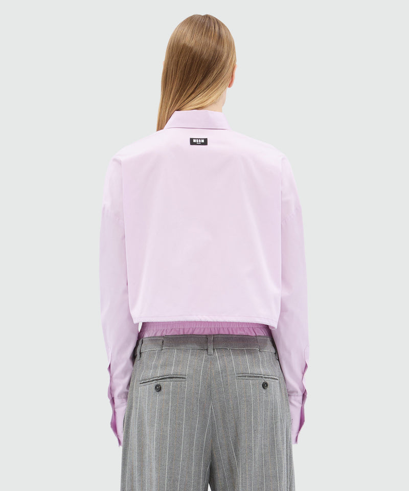 Pink poplin cropped shirt 12 Women 