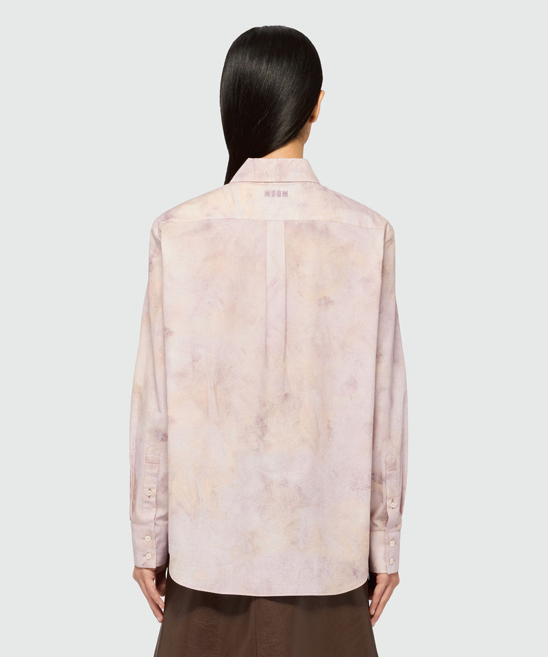 Pink poplin shirt with "Roses bouquet" print 11 Women 