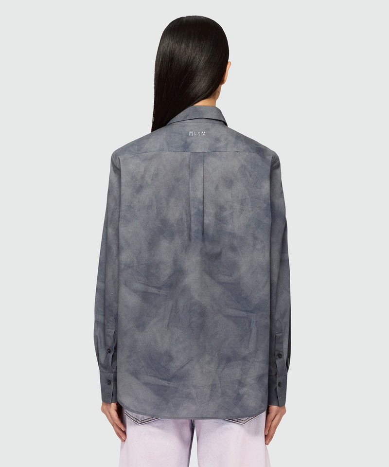 Black poplin shirt with "Roses bouquet" print 99 Women 