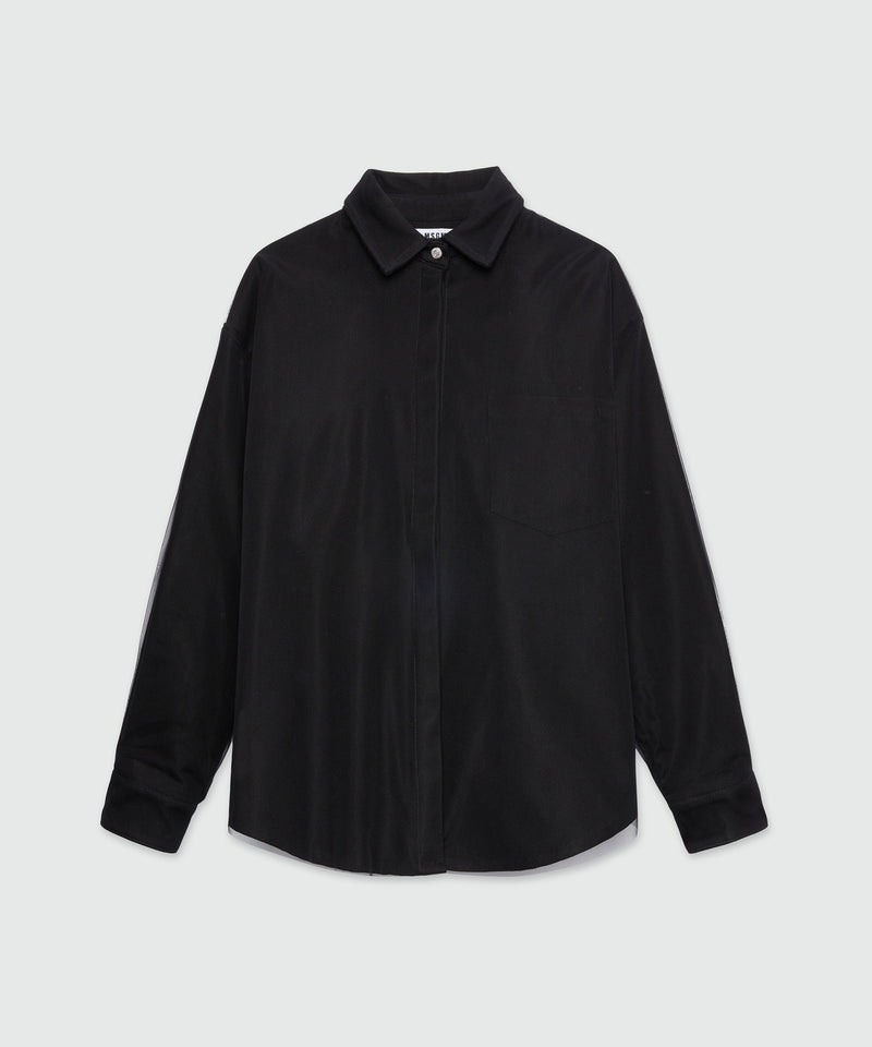 Black denim and tulle shirt 99 Women 