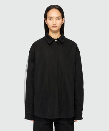 Black denim and tulle shirt