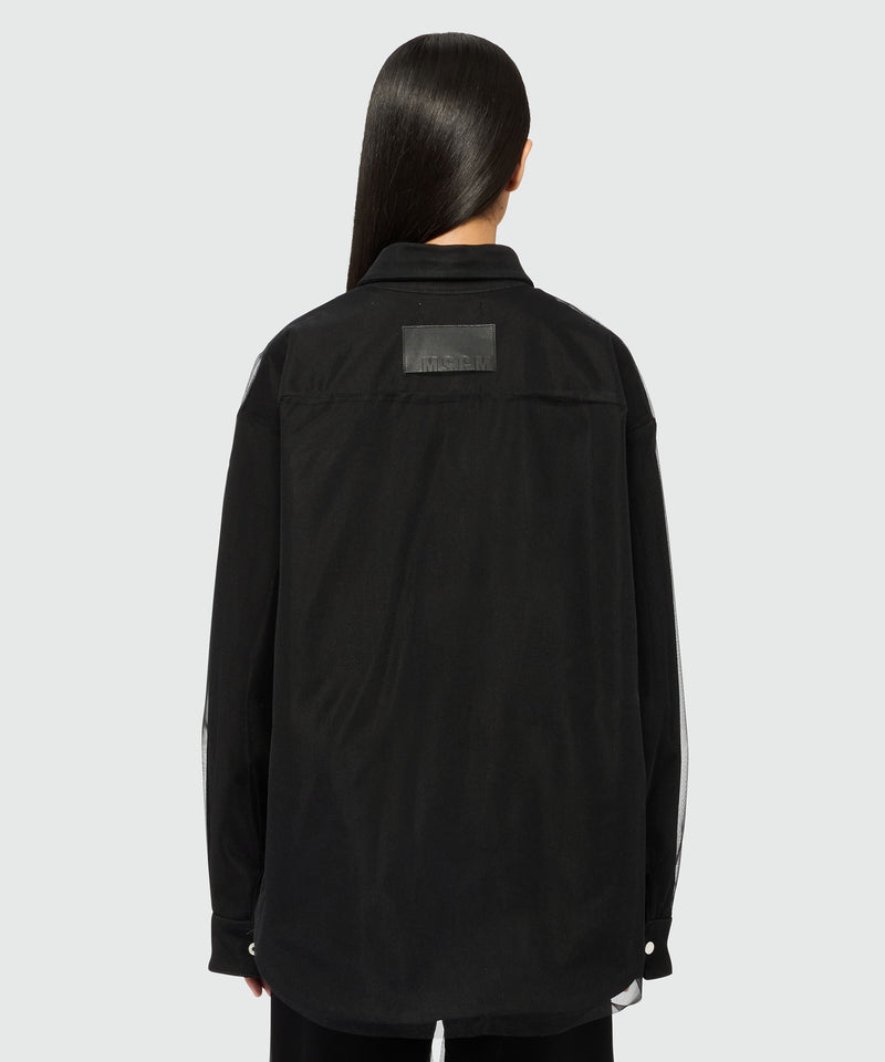 Black denim and tulle shirt 99 Women 