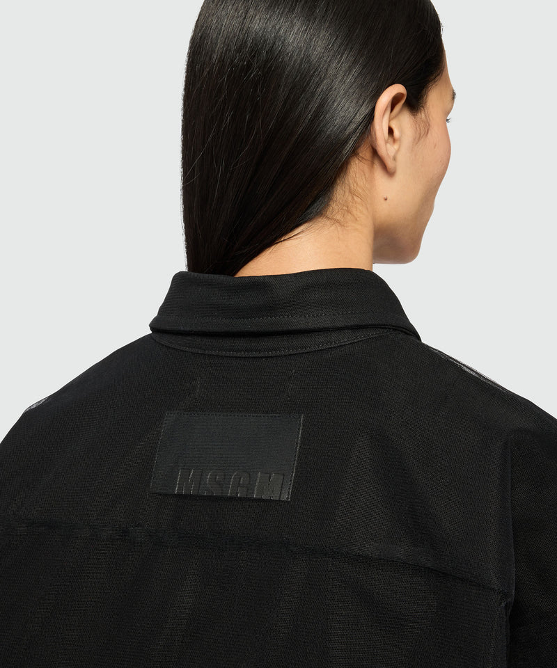 Black denim and tulle shirt 99 Women 