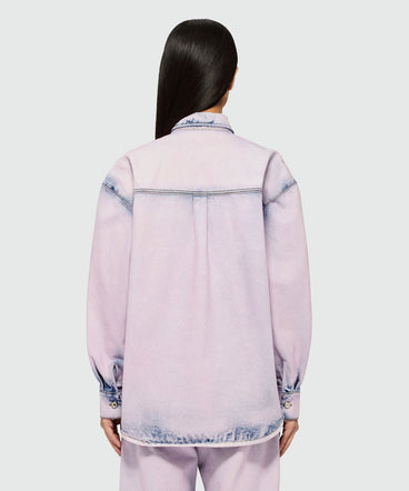Pink overdyed denim shirt
