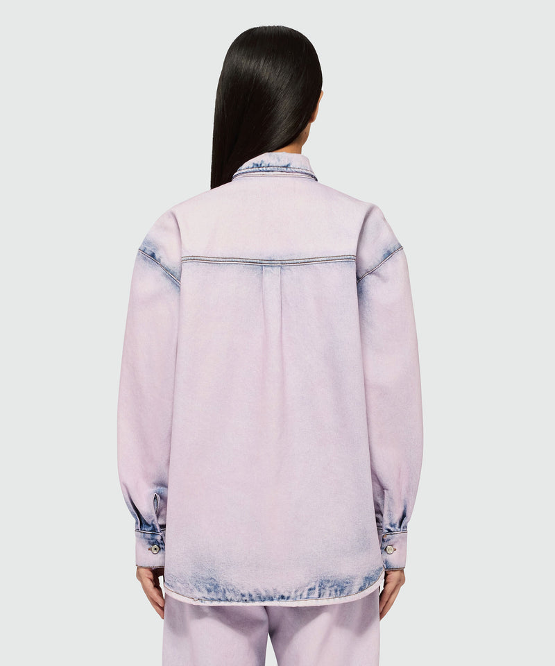 Pink overdyed denim shirt 12 Women 