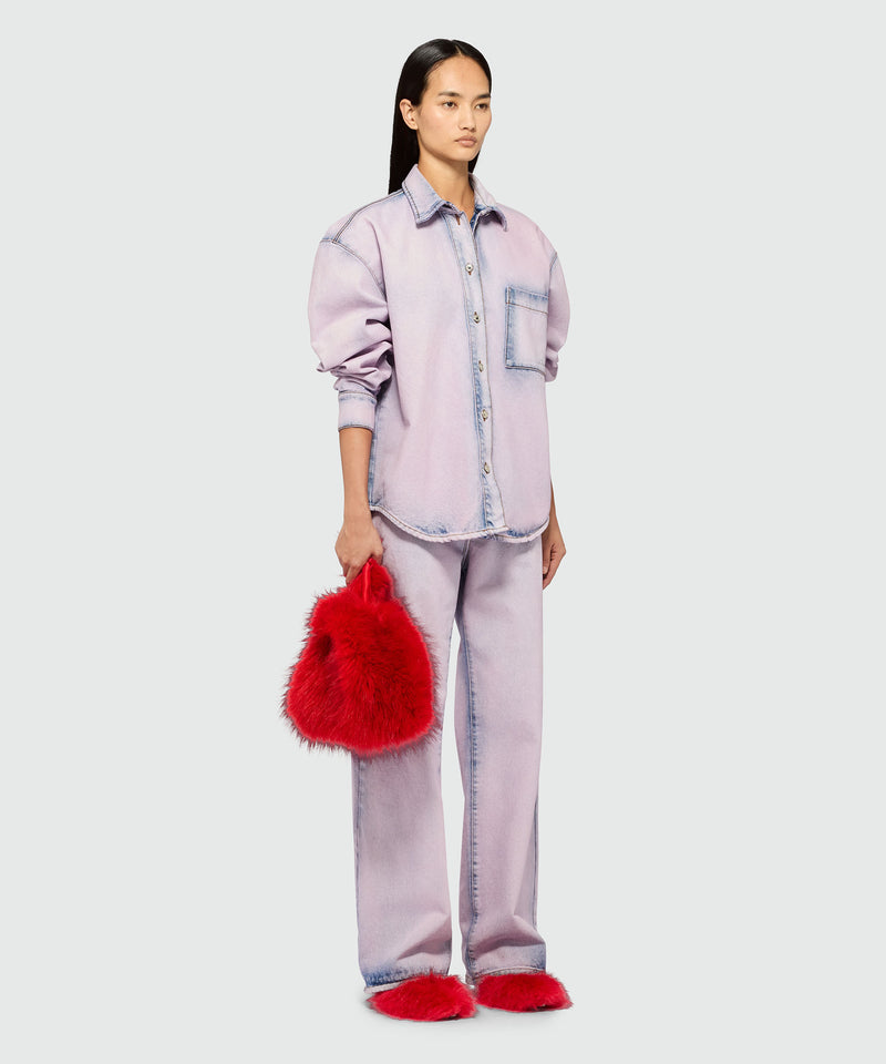 Pink overdyed denim shirt 12 Women 