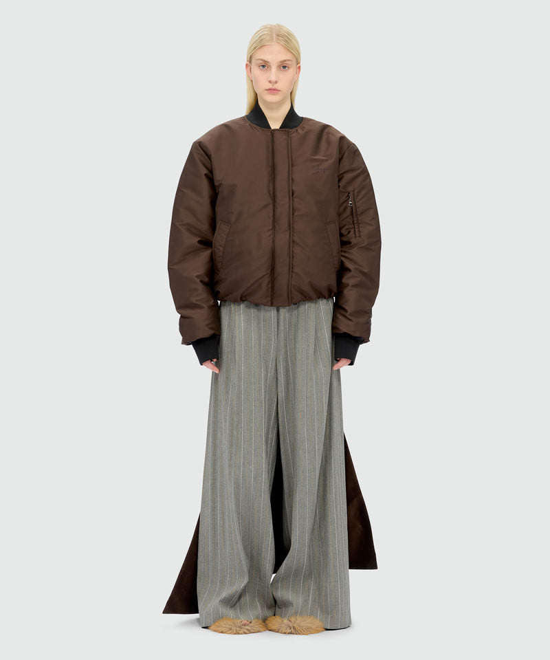 Brown duchesse bomber jacket with drapes 30 Women 