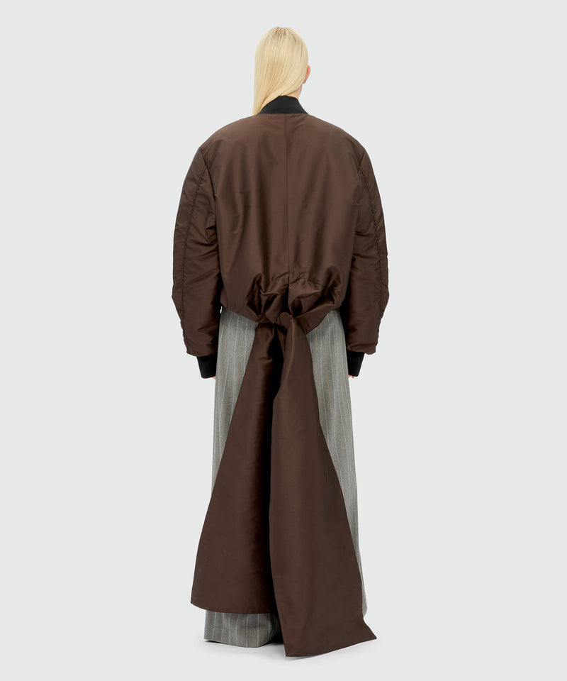 Brown duchesse bomber jacket with drapes 30 Women 