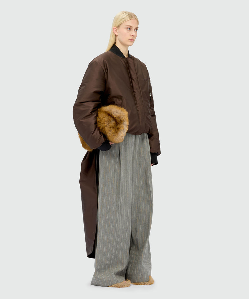 Brown duchesse bomber jacket with drapes 30 Women 