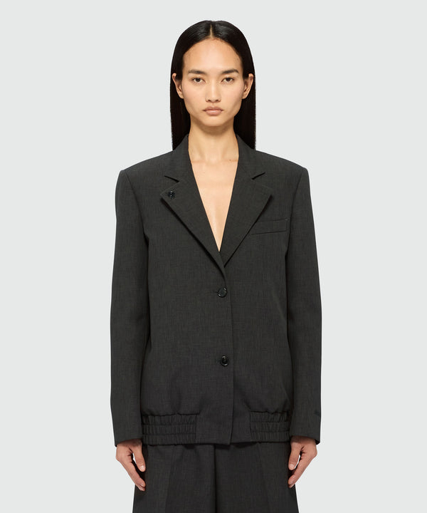 Anthracite jacket with twill lapels