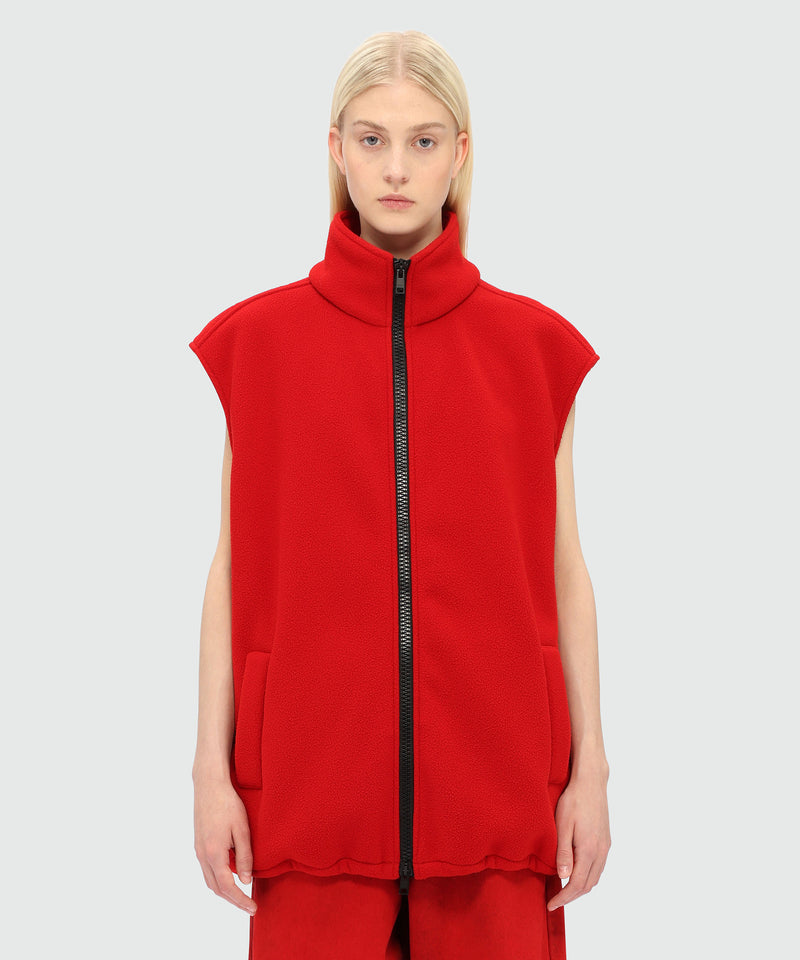 Red fleece vest with high collar 18 Women 
