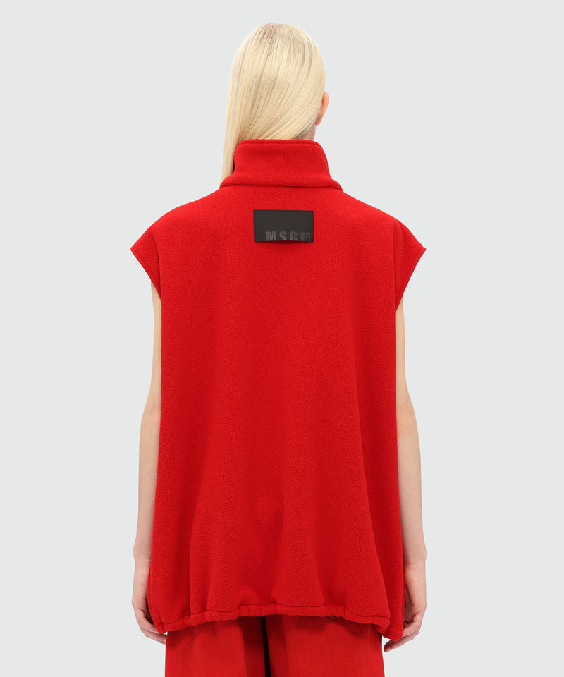 Red fleece vest with high collar 18 Women 