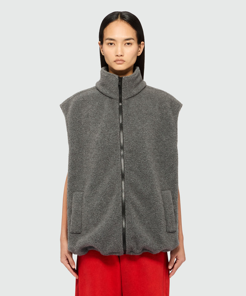 Charcoal fleece vest with high collar 98 Women 
