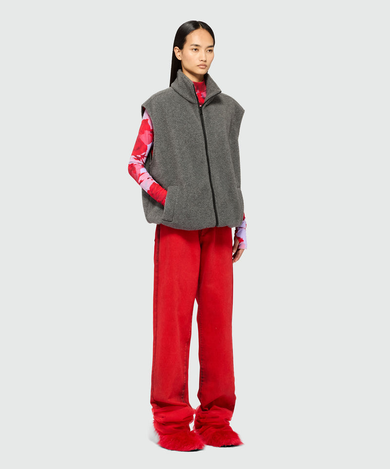 Charcoal fleece vest with high collar 98 Women 