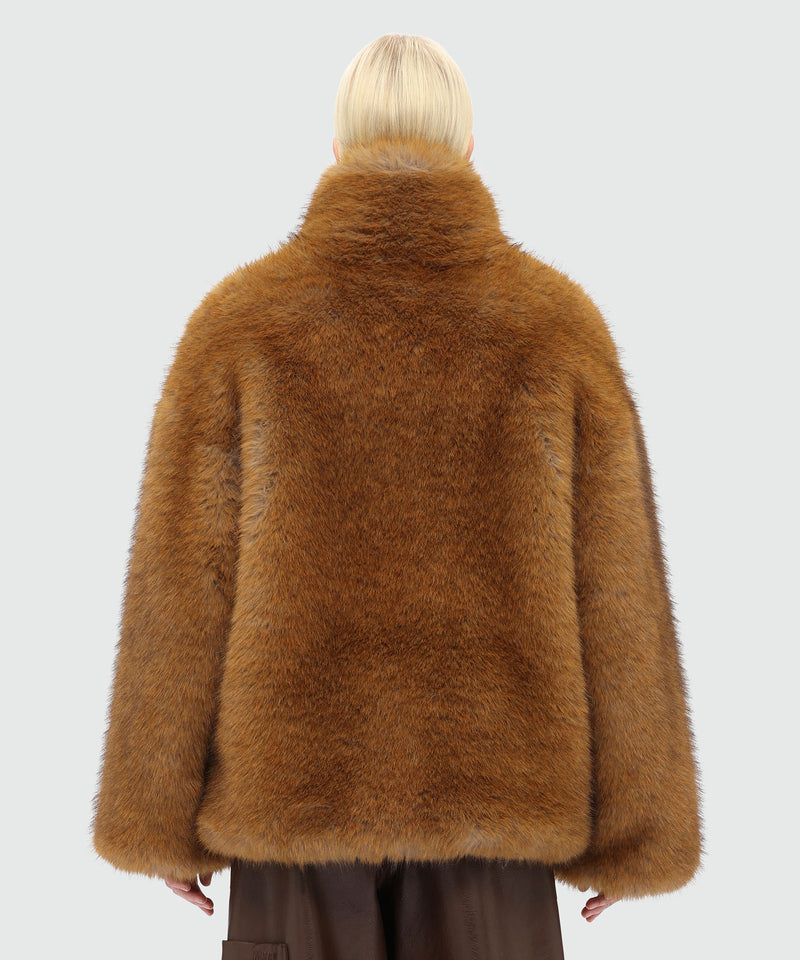 Cappotto corto beige in eco-pelliccia 24 Donna 