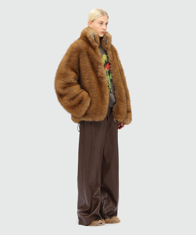 Cappotto corto beige in eco-pelliccia 24 Donna 
