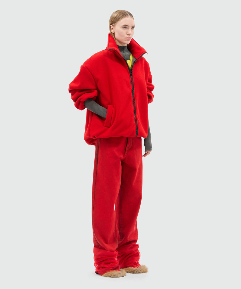 Maxi red fleece sweatshirt with zip 18 Women 