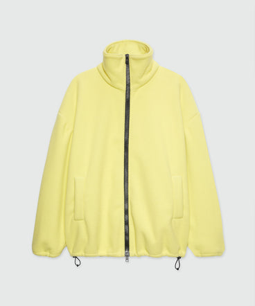 Maxi yellow fleece sweatshirt with zip
