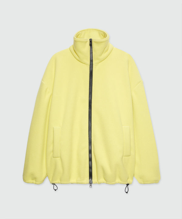 Maxi yellow fleece sweatshirt with zip
