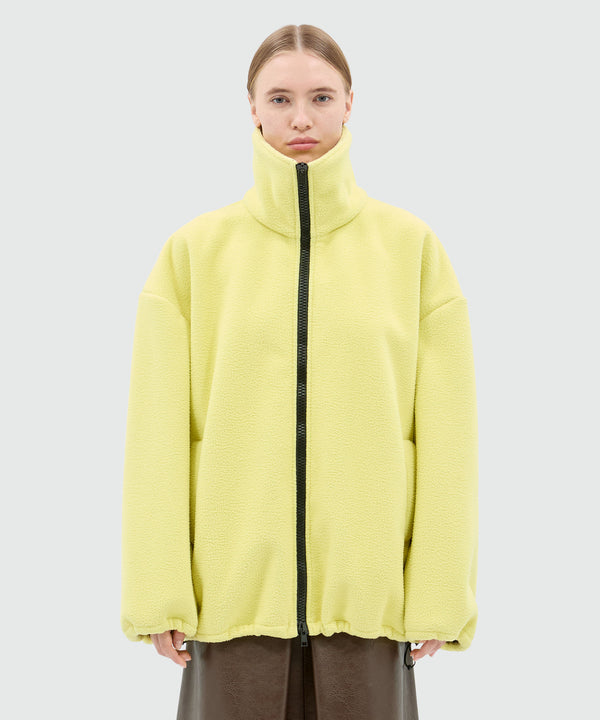Maxi yellow fleece sweatshirt with zip