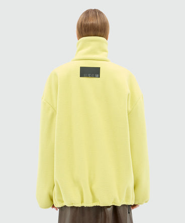 Maxi yellow fleece sweatshirt with zip
