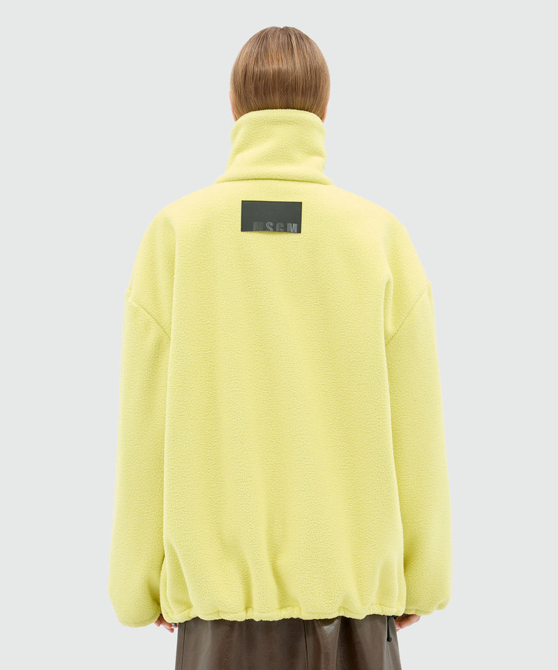 Maxi yellow fleece sweatshirt with zip 06 Women 