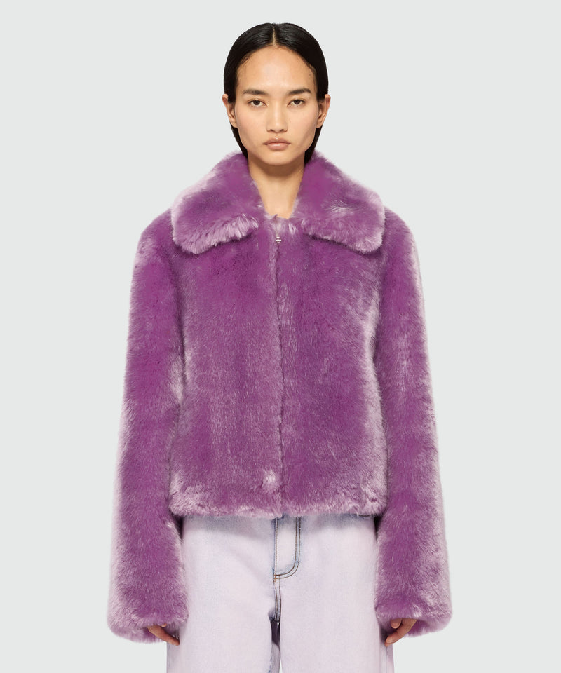 Short lilac faux fur coat 70 Women 