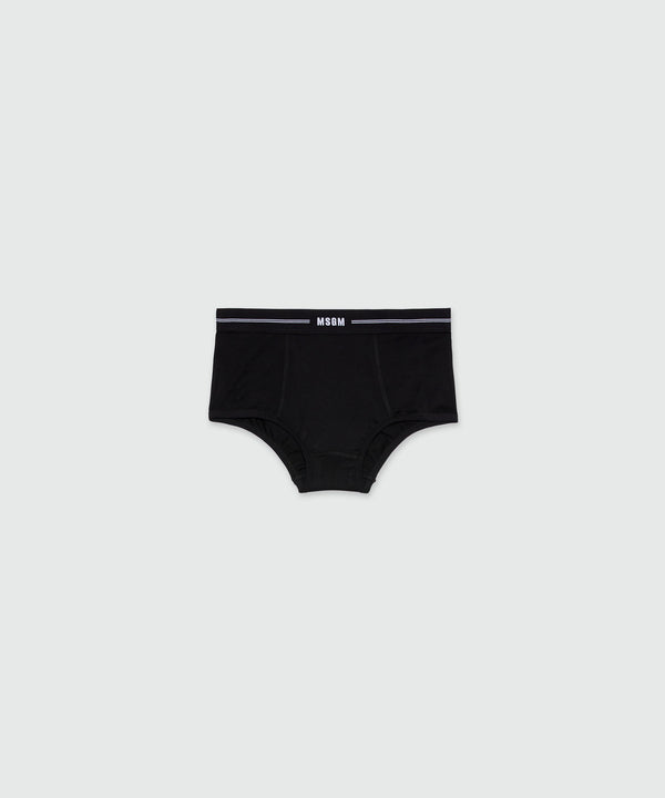 Slip nero in jersey con elastico MSGM