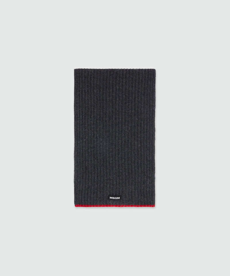 Anthracite scarf with red profiles 98 Women 