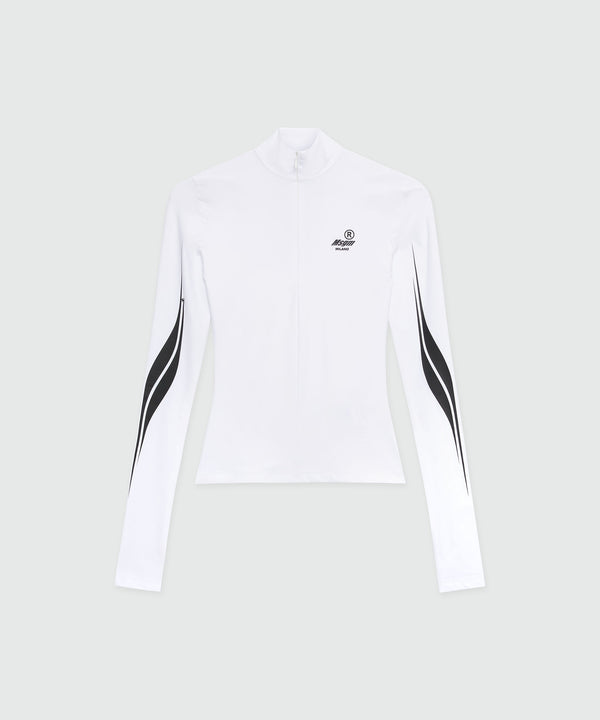 White lycra top with MSGM Race graphics