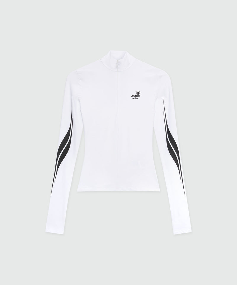 White lycra top with MSGM Race graphics 1 Women 