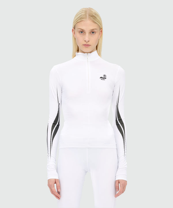 White lycra top with MSGM Race graphics
