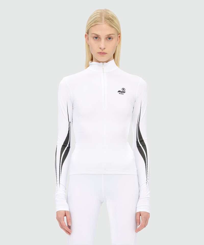 White lycra top with MSGM Race graphics 1 Women 