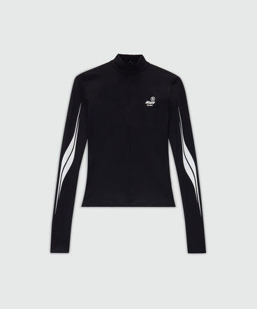 Top nero in lycra con grafica MSGM Race