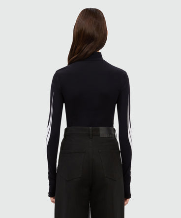 Top nero in lycra con grafica MSGM Race