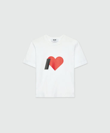 White cotton T-shirt with MSGM graphics