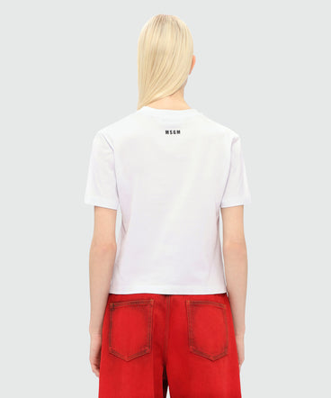 White cotton T-shirt with MSGM graphics