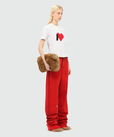 White cotton T-shirt with MSGM graphics